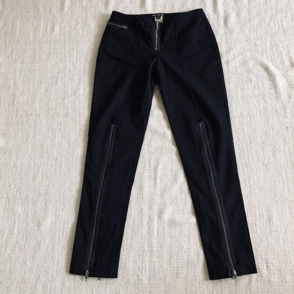 Bebe Black Zip Hem Dress Pants Size 8
